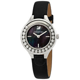 Swarovski Lovely Crystals Mother of Pearl Black Dial Black Leather Strap Watch for Women - 5242898 Authentic Buy Shop Now