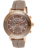 Swarovski Octea Lux Chrono Grey Dial Grey Leather Strap Watch for Women - 5452495 Authentic Buy Shop Now