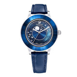 Swarovski Octea Lux Moon Crystal Blue Dial Blue Leather Strap Watch for Women - 5516305 Authentic Buy Shop Now