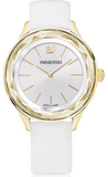 Swarovski Octea Nova Quartz White Dial White Leather Strap Watch for Women - 5295337 Authentic Buy Shop Now