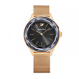 Swarovski Octea Nova Black Dial Rose Gold Mesh Bracelet Watch for Women - 5430424 Authentic Buy Shop Now