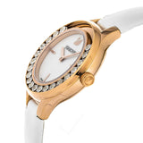 Swarovski Lovely Crystals Mother of Pearl Dial White Leather Strap Watch for Women - 5242904 Authentic Buy Shop Now