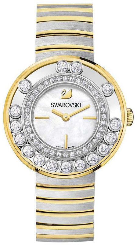 Swarovski Lovely Crystals Mother of Pearl Dial Two Tone Steel Strap Watch for Women - 1187022 Authentic Buy Shop Now