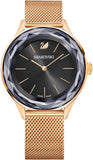 Swarovski Octea Nova Black Dial Rose Gold Mesh Bracelet Watch for Women - 5430424 Authentic Buy Shop Now