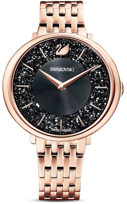 Swarovski Crystalline Chic Analog Black Dial Rose Gold Steel Strap Watch for Women - 5544587 Authentic Buy Shop Now