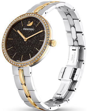 Swarovski Cosmopolitan Black Dial Two Tone Steel Strap Watch for Women - 5644072 Authentic Buy Shop Now