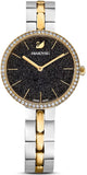 Swarovski Cosmopolitan Black Dial Two Tone Steel Strap Watch for Women - 5644072