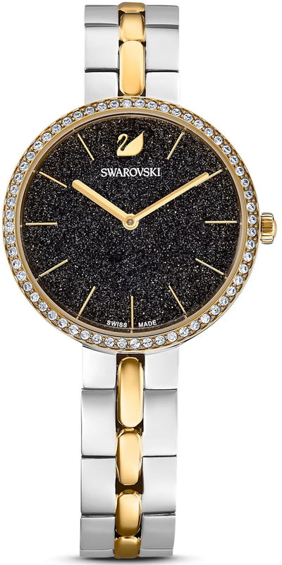 Swarovski Cosmopolitan Black Dial Two Tone Steel Strap Watch for Women - 5644072 Authentic Buy Shop Now