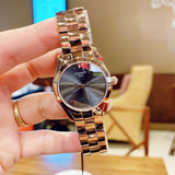 Tissot T Wave Anthracite Dial Rose Gold Steel Strap Watch For Women - T112.210.33.061.00 Authentic Buy Shop Now