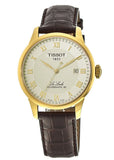 Tissot Le Locle Powermatic 80 Gold Dial Brown Leather Strap Watch For Men - T006.407.36.263.00 Authentic Buy Shop Now