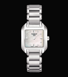 Tissot T Wave Diamonds Mother of Pearl Dial Silver Steel Strap Watch for Women - T02.1.285.74 Authentic Buy Shop Now
