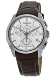 Tissot Couturier Chronograph White Dial Brown Leather Strap Watch For Men - T035.617.16.031.00 Authentic Buy Shop Now