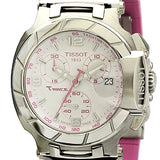 Tissot T Race Chronograph White Dial Pink Rubber Strap Watch for Women - T048.217.17.017.01 Authentic Buy Shop Now