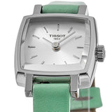 Tissot T Lady Lovely Square Silver Dial Light Green Leather Strap Watch for Women - T058.109.16.031.01 Authentic Buy Shop Now
