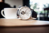 Tissot T Classic Tradition Powermatic 80 Open Heart Silver Dial Brown Leather Strap Watch for Men - T063.907.16.038.00 Authentic Buy Shop Now