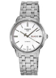 Tissot Automatics III Day Date White Dial Silver Steel Strap Watch For Men - T065.430.11.031.00 Authentic Buy Shop Now
