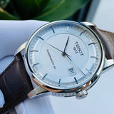 Tissot Luxury Powermatic 80 Silver Dial Brown Leather Strap Watch For Men - T086.407.16.031.00 Authentic Buy Shop Now