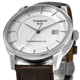 Tissot Luxury Powermatic 80 Silver Dial Brown Leather Strap Watch For Men - T086.407.16.031.00 Authentic Buy Shop Now