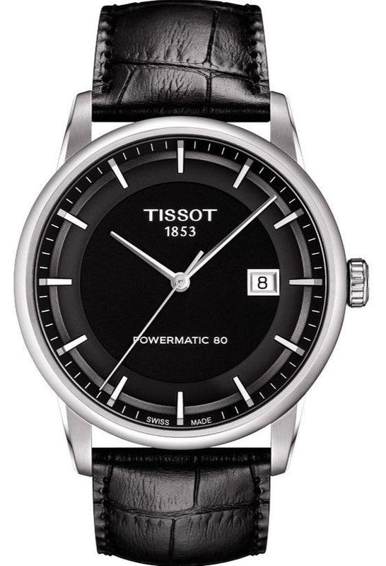 Tissot T Classic Luxury Black Dial Black Leather Strap Watch For Men - T086.407.16.051.00 Authentic Buy Shop Now