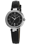 Tissot T Lady Flamingo Black Dial Black Leather Strap Watch For Women - T094.210.16.051.00 Authentic Buy Shop Now