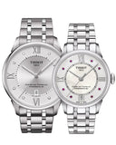 Tissot Chemin Des Tourelles Powermatic 80 Rubies Mother of Pearl Dial Silver Steel Strap Watch For Women - T099.207.11.113.00 Authentic Buy Shop Now