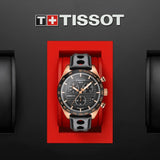 Tissot PRS 516 Chronograph Black Dial Black Leather Strap Watch For Men - T100.417.36.051.00 Authentic Buy Shop Now