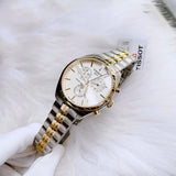 Tissot T Sport PR 100 Chronograph White Dial Two Tone Steel Strap Watch For Men - T101.417.22.031.00 Authentic Buy Shop Now