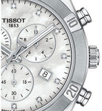 Tissot PR 100 Sport Chic Chronograph Diamonds Mother of Pearl Dial Silver Steel Strap Watch for Women - T101.917.11.116.00 Authentic Buy Shop Now