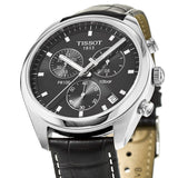 Tissot PR 100 Chronograph Black Dial Black Leather Strap Watch For Men - T101.417.16.051.00 Authentic Buy Shop Now