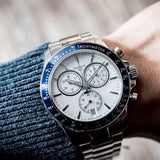 Tissot V8 Quartz T Sport Chronograph White Dial Silver Steel Strap Watch For Men - T106.417.11.031.00 Authentic Buy Shop Now