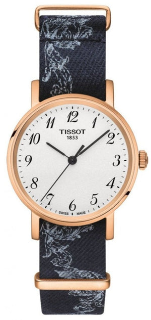 Tissot T Classic Everytime Small White Dial Blue NATO Strap Watch For Women - T109.210.38.032.00 Authentic Buy Shop Now