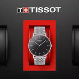 Tissot Everytime Large Black Dial Silver Mesh Bracelet Watch For Men - T109.610.11.077.00 Authentic Buy Shop Now
