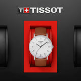 Tissot T Classic Everytime Large White Dial Brown Leather Strap Watch For Men - T109.610.16.037.00 Authentic Buy Shop Now