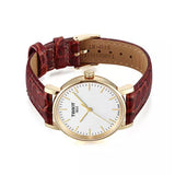 Tissot Everytime Desire Small White Dial Maroon Leather Strap Watch For Women - T109.210.36.031.00 Authentic Buy Shop Now