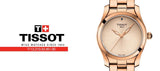 Tissot T Wave Cream Dial Rose Gold Steel Strap Watch For Women - T112.210.33.451.00 Authentic Buy Shop Now