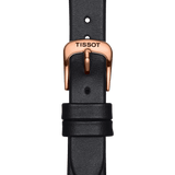 Tissot T Wave Diamond Mother of Pearl Dial Black Leather Strap Watch For Women - T112.210.36.111.00 Authentic Buy Shop Now