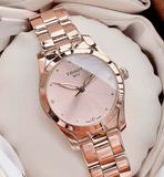 Tissot T Wave Rose Gold Dial Rose Gold Steel Strap Watch For Women - T112.210.33.456.00 Authentic Buy Shop Now