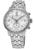 Tissot T Sport PRC 200 Chronograph White Dial Silver Steel Strap Watch For Men - T114.417.11.037.00 Authentic Buy Shop Now