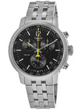 Tissot PRC 200 Chronograph Black Dial Silver Steel Strap Watch For Men - T114.417.11.057.00 Authentic Buy Shop Now