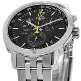 Tissot PRC 200 Chronograph Black Dial Silver Steel Strap Watch For Men - T114.417.11.057.00 Authentic Buy Shop Now
