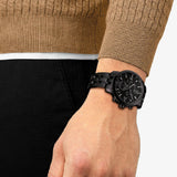 Tissot PRC 200 Chronograph Black Dial Black Steel Strap Watch For Men - T114.417.33.057.00 Authentic Buy Shop Now