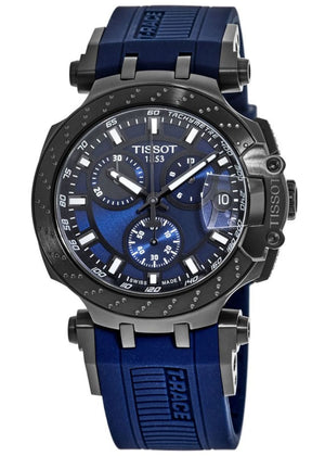 Tissot T Race Chronograph Blue Dial Blue Silicone Strap Watch For Men - T115.417.37.041.00 Authentic Buy Shop Now
