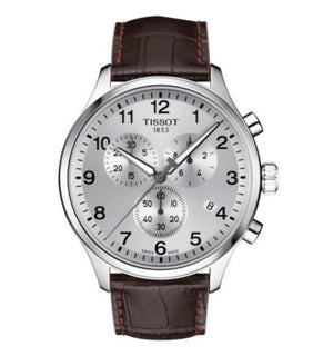 Tissot T Sport Chrono XL Classic Silver Dial Brown Leather Strap Watch For Men - T116.617.16.037.00 Authentic Buy Shop Now