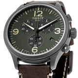 Tissot T Sport Chrono XL Green Dial Brown Leather Strap Watch For Men - T116.617.36.097.00 Authentic Buy Shop Now