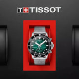 Tissot Seastar 1000 Chronograph Green Dial Silver Mesh Bracelet Watch For Men - T120.417.11.091.00 Authentic Buy Shop Now