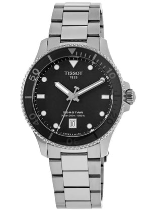 Tissot Seastar 1000 Lady Black Dial Silver Steel Strap Watch for Women - T120.210.11.051.00 Authentic Buy Shop Now