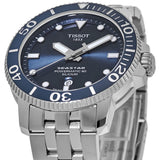 Tissot T Sport Seastar 1000 Powermatic Silicium Blue Dial Silver Steel Strap Watch For Men - T120.407.11.041.01 Authentic Buy Shop Now