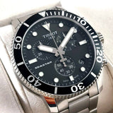 Tissot Seastar 1000 Chronograph Black Dial Silver Steel Strap Watch For Men - T120.417.11.051.00 Authentic Buy Shop Now