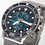 Tissot Seastar 1000 Chronograph Green Dial Silver Mesh Bracelet Watch For Men - T120.417.11.091.00 Authentic Buy Shop Now