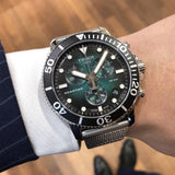 Tissot Seastar 1000 Chronograph Green Dial Silver Mesh Bracelet Watch For Men - T120.417.11.091.00 Authentic Buy Shop Now